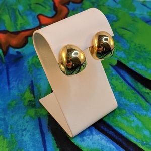 Gold-plated ceramic filled hoop earrings